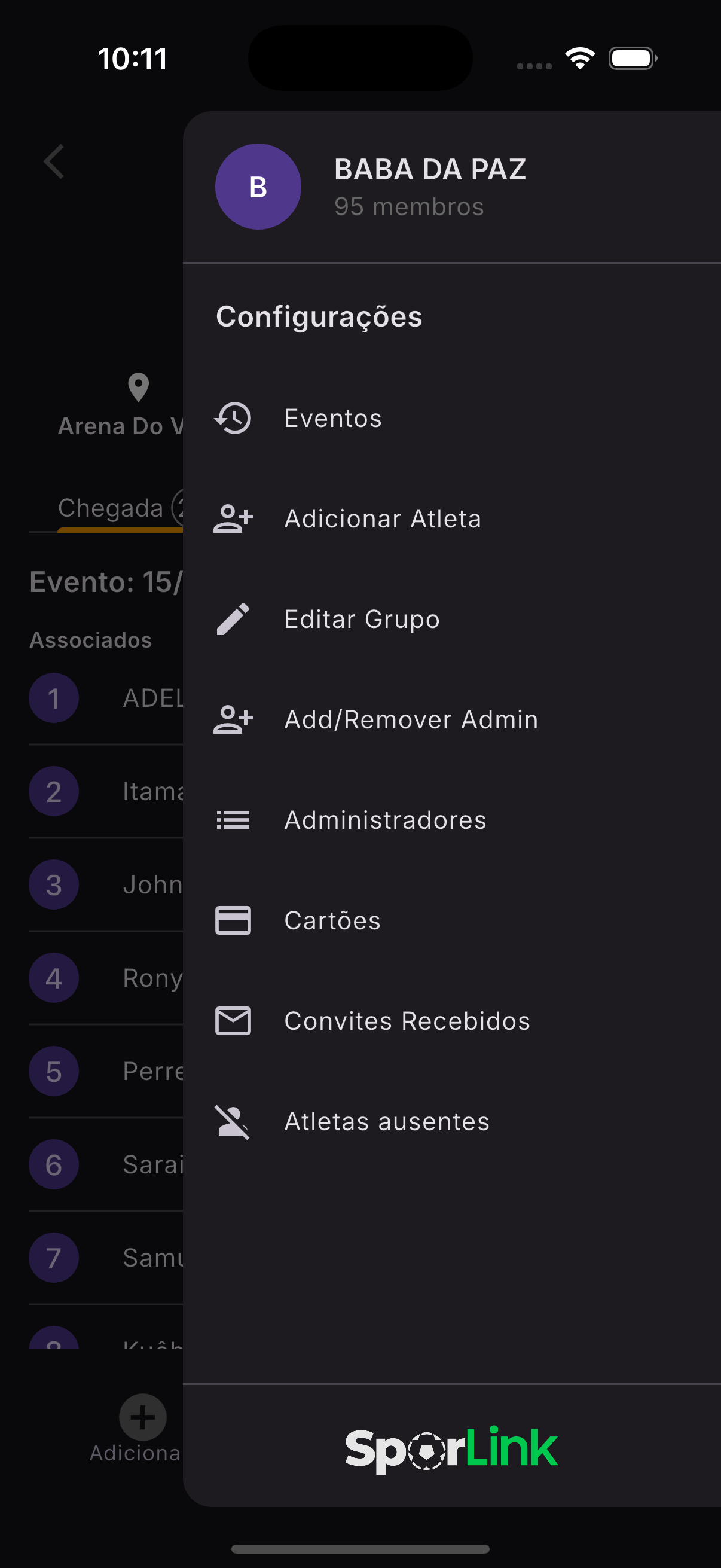 Várias configurações do SporLink